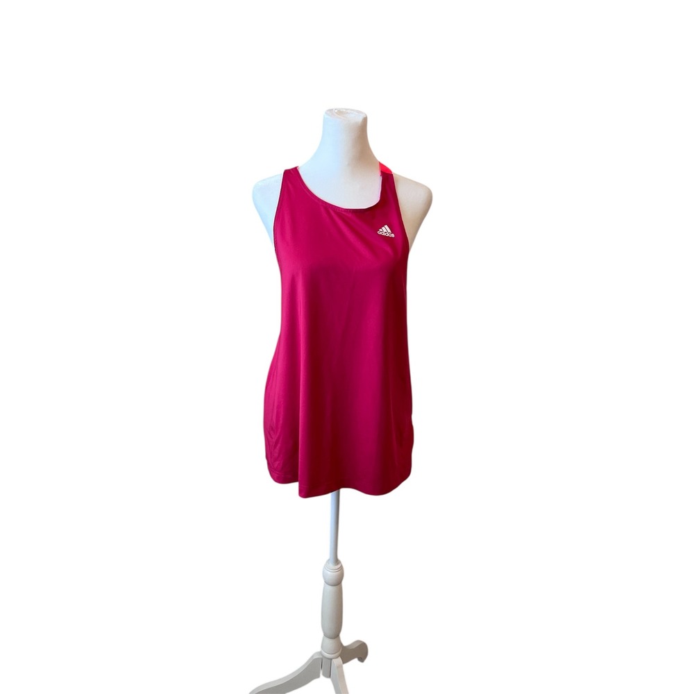 Adidas Aeroready Tank‎ Top Racerback Athletic Workout Gym Fuchsia Pink L